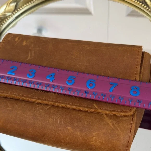 Portland Leather Caramel Brown Leather Crossbody - Picture 9 of 10